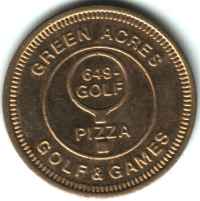 Green Acres Golf & Games Brass Token Obverse